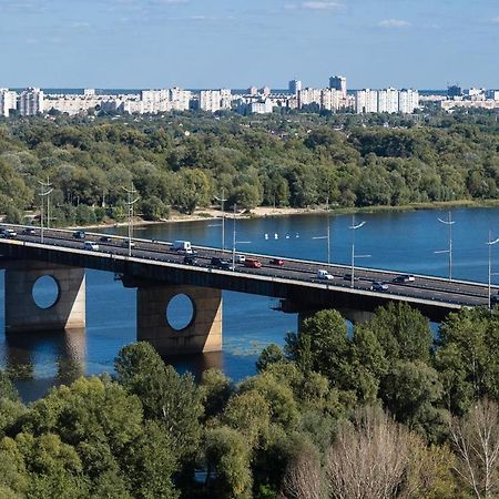 Exquisite Panoramic Views Apartment Dnipro Embankment Kiew Exterior foto