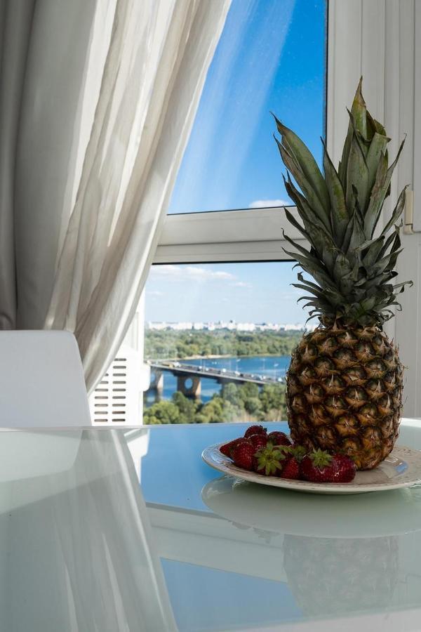 Exquisite Panoramic Views Apartment Dnipro Embankment Kiew Exterior foto